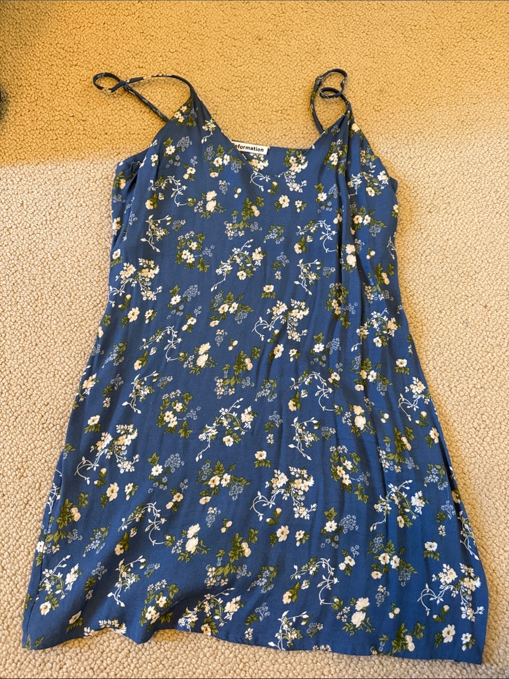 Reformation Blue Floral Slip Dress